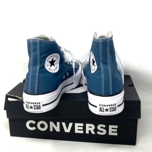 Converse Chuck Taylor Lift Platform High Shoes Skate Canvas Blue Women's A06840C - Picture 6 of 10